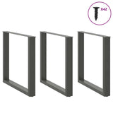 ZNTS Coffee Table Legs U-Shaped 3 pcs Anthracite 80x cm Steel 4013206