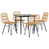 5 Piece Garden Dining Set Poly Rattan 3157874