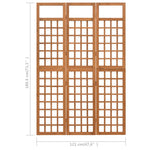 3-Panel Room Divider/Trellis Solid Fir Wood 121x180.5 cm 316478