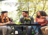 90 cm Garden Dining Table 4-5 cm Parasol Hole, Round Outdoor Dining Table, Steel Garden Table T3398P328065