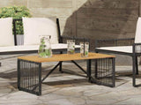 Outdoor Table Black and Brown 80 x 40 x 40 cm Poly Rattan 42025164