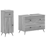 2 Piece Bathroom Cabinet Set BREDA Grey Sonoma Engineered Wood 3417726