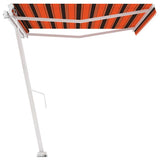 Freestanding Manual Retractable Awning 450x300 cm Orange/Brown 3069560