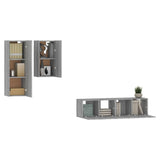 4 Piece TV Cabinet Set Grey Sonoma Engineered Wood 3120315