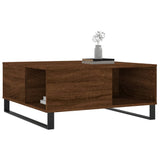 Coffee Table Brown Oak 80x80x36.5 cm Engineered Wood 830795