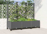 Garden Planter with Trellis&Wheels Light Grey 120 x 40 x 146 cm 3423059
