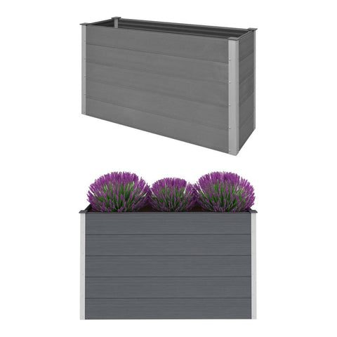 ZNTS Garden Raised Bed WPC 150x50x91 cm Grey 43608
