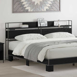 Storage Headboard with Shelf Black oak 180 cm Engineered wood 859655