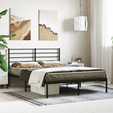 Metal Bed Frame without Mattress with Headboard Black 120x200cm 352317