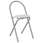 3 Piece Folding Dining Set with Storage Rack MDF and Steel White 284403