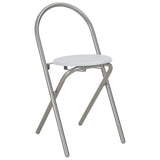 3 Piece Folding Dining Set with Storage Rack MDF and Steel White 284403