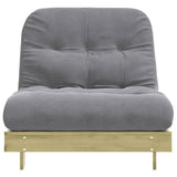 Futon Sofa Bed with Mattress 80x206x11 cm Impregnated Wood Pine 846760
