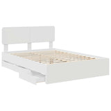 Bed Frame with Drawer White 140 x 200 cm Engineered Wood 3412178