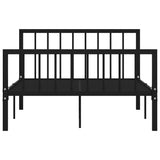 284570 Bed Frame without Mattress Black Metal 120x200 cm