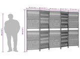 Room Divider 5 Panels Black Poly Rattan 365396