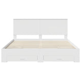 Bed Frame with Headboard White 180 x 200 cm Engineered Wood 3411271
