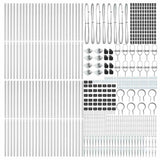 Ground Spike Fence Post 52 pcs Silver Powder-Coated Steel 3350214