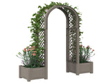 Rose Arch with Planter Grey 168.5 x 43 x 207 cm PP 42041735