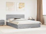 Bed Frame with Drawer Grey Sonoma 160 x 200 cm Engineered Wood 3412763