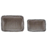 Firewood Basket 2 pcs Grey Lacak Rattan 42020971