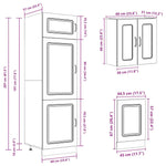 ZNTS 8 Piece Kitchen Cabinet Set Kalmar Black Engineered Wood 3314792