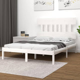 Bed Frame without Mattress White 120x190 cm Small Double Solid Wood 3104709