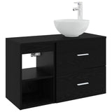 Bathroom Furniture Set 2 pcs Black Oak Engineered Wood 3403865