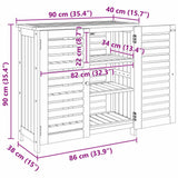 Garden Cabinet Natural 90 x 40 x 90cm Solid Acacia Wood 42001371
