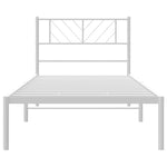 ZNTS Metal Bed Frame without Mattress with Headboard White 90x200cm 372221