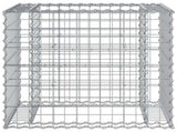Garden Bench With Gabion Basket Natural wood and silver 3196245