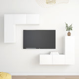 4 Piece TV Cabinet Set White Engineered Wood 3078689