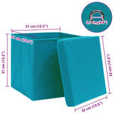 Storage Boxes with Lids 10 pcs Baby Blue 32x32x32 cm Fabric 288376
