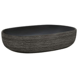 Countertop Basin Grey and Black Oval 59x40x14 cm Ceramic 155109