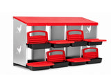 108cm x 53cm x 80cm 8-Compartment Chicken Nesting Box, Galvanized Steel Rollaway Egg Laying Box with W5718P498292