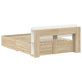 Bed Frame with Storage Sonoma Oak 150 x 200 cm Engineered Wood 3433777