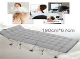 Heavy Duty Single Folding Bed Camping Travel Guest Lightweight With Grey Mat UK 46853128