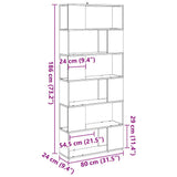 Book Cabinet/Room Divider Old Wood 80x24x186 cm 856736