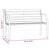 Garden Bench Grey Chinese fir wood, steel 81 cm Durable 317120