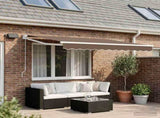 Manual Retractable Awning with LEDs Taupe 3425558