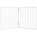 ZNTS Dog Gate Foldable 2 Panels White 160 cm Poplar Wood 352186