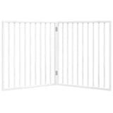 ZNTS Dog Gate Foldable 2 Panels White 160 cm Poplar Wood 352186