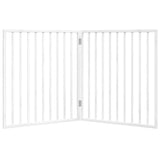 Dog Gate Foldable 2 Panels White 160 cm Poplar Wood 352186