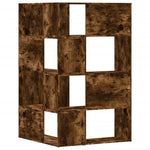 Corner Bookcase 4-Tier Smoked Oak 85x85x140 cm Engineered Wood 3307814