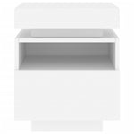 ZNTS Bedside Cabinet with LED Lights White 40x39x48.5 cm 836784