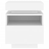 ZNTS Bedside Cabinet with LED Lights White 40x39x48.5 cm 836784