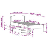 Bed Frame without Mattress White 90x200 cm Solid Wood Pine 3301846
