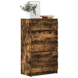 Drawer Cabinet Smoked Oak 60x36x103 cm Engineered Wood 823021