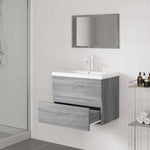 ZNTS Bathroom Furniture Set Grey Sonoma Engineered Wood 3152874