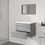 ZNTS Bathroom Furniture Set Grey Sonoma Engineered Wood 3152874