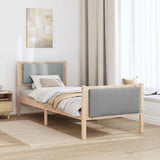 Bed Frame with Headboard Light Grey 75 x 190 cm Fabric 878369